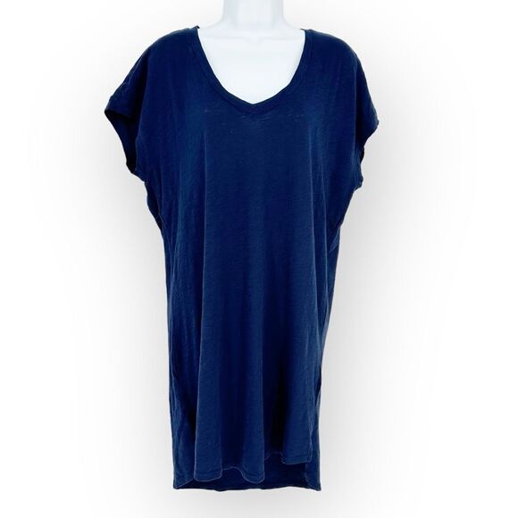 bobi NWT raglan t-shirt dress women's size M - navy- slub tee cotton - Picture 5 of 9